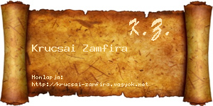 Krucsai Zamfira névjegykártya